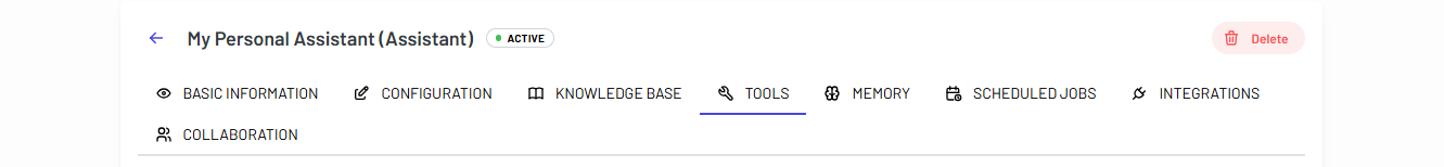 Agent Configuration Tab