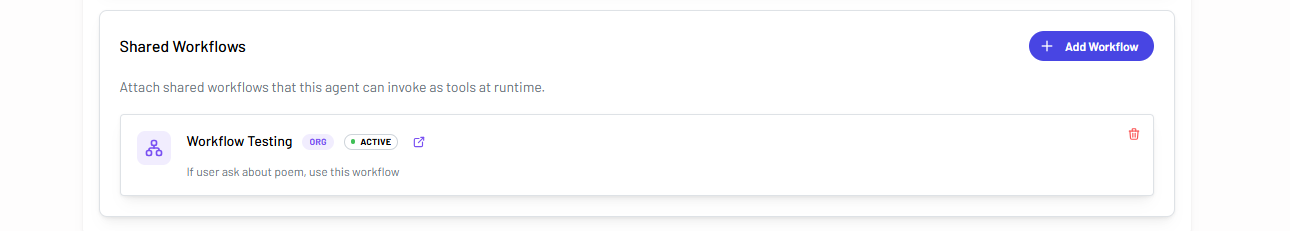 Connect workflow to agent