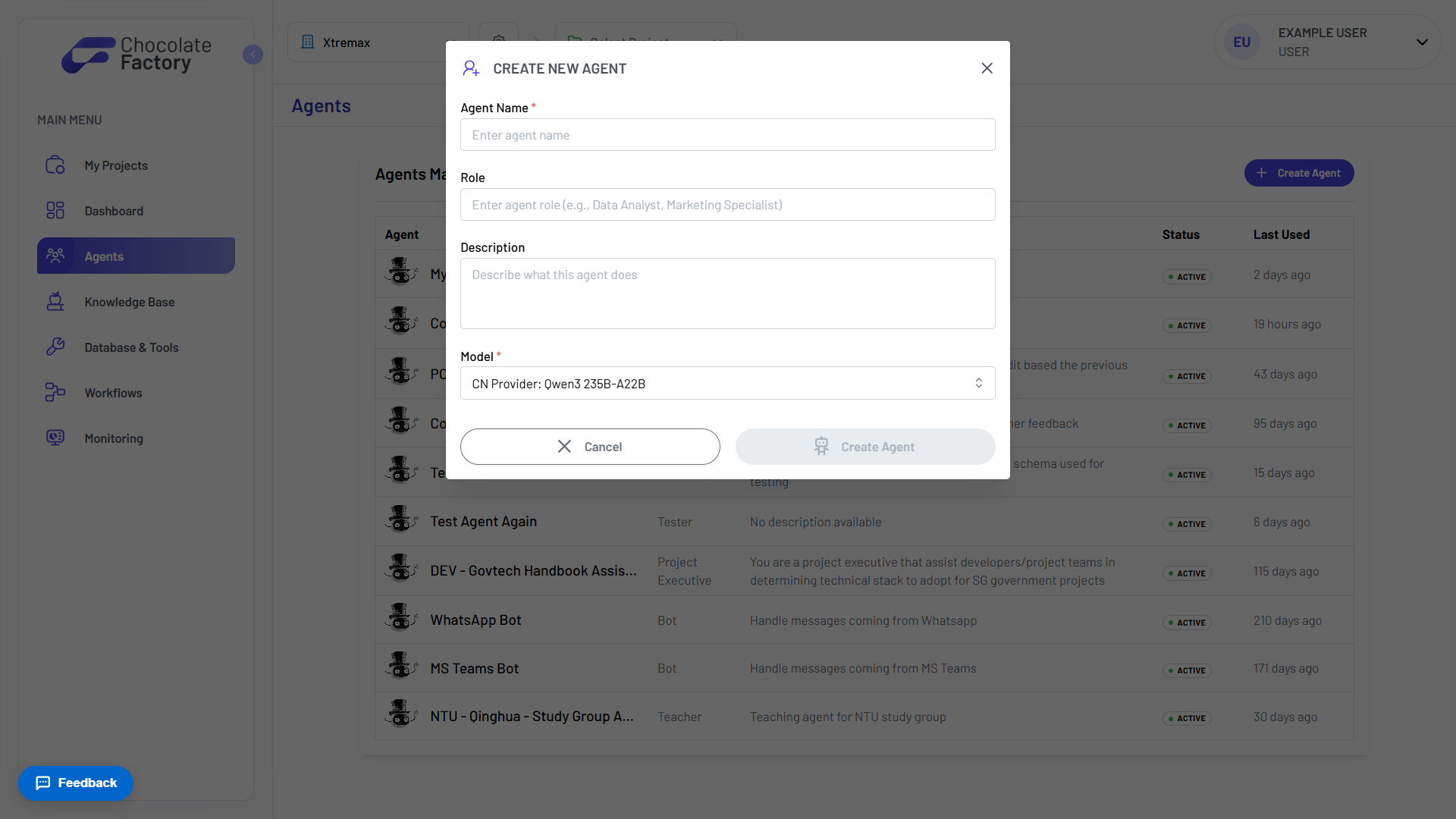 Create New Agent