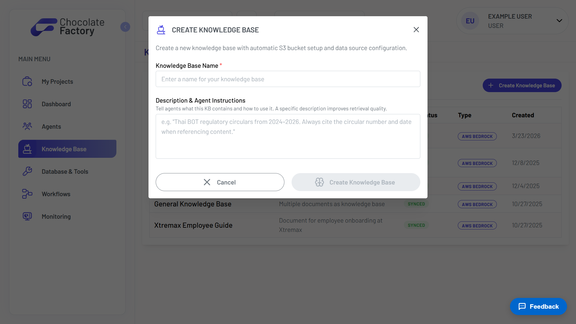 Create knowledge base