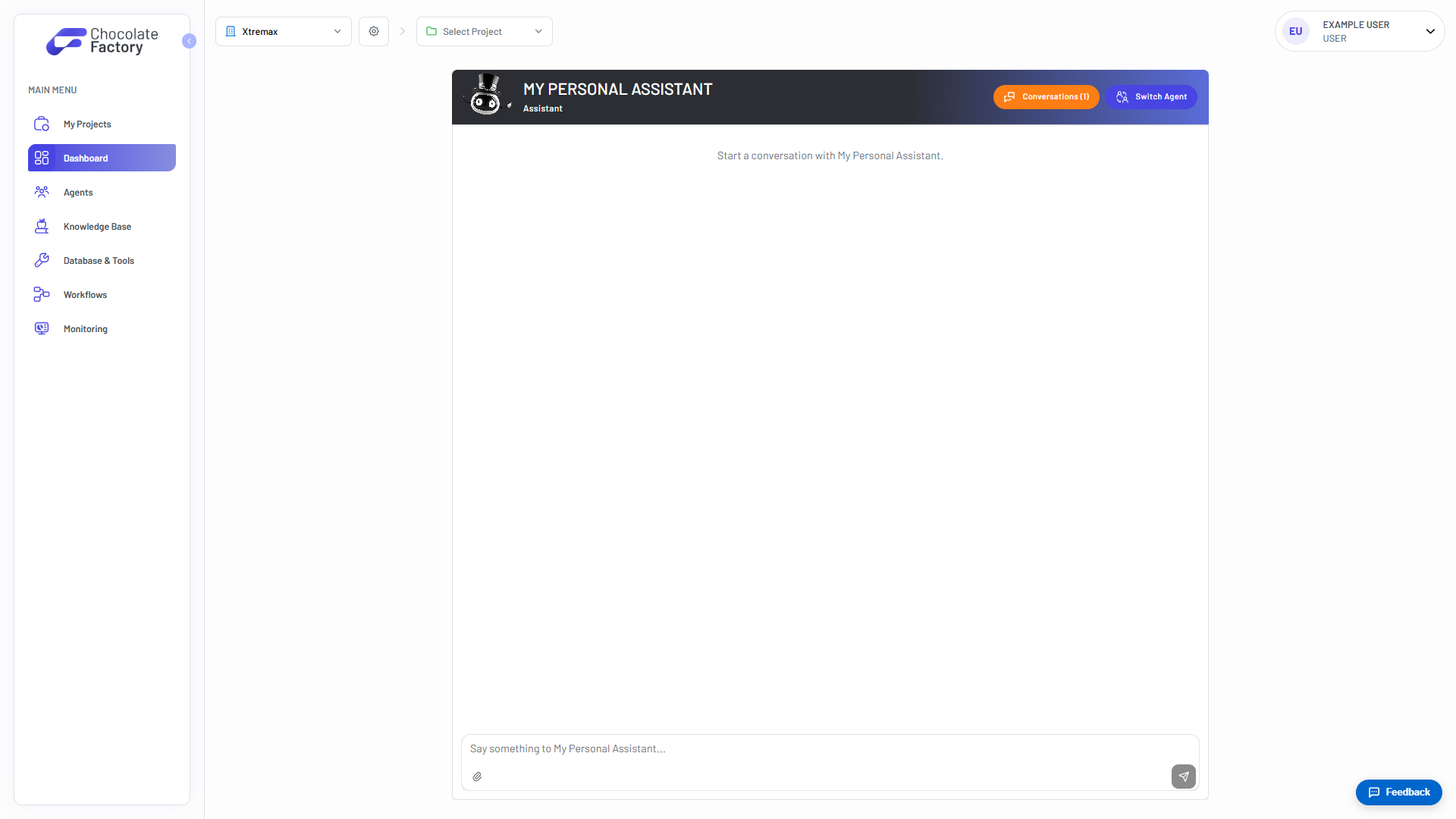 Chocolate Factory dashboard page