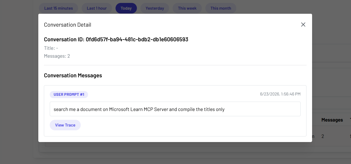 Observability conversation detail