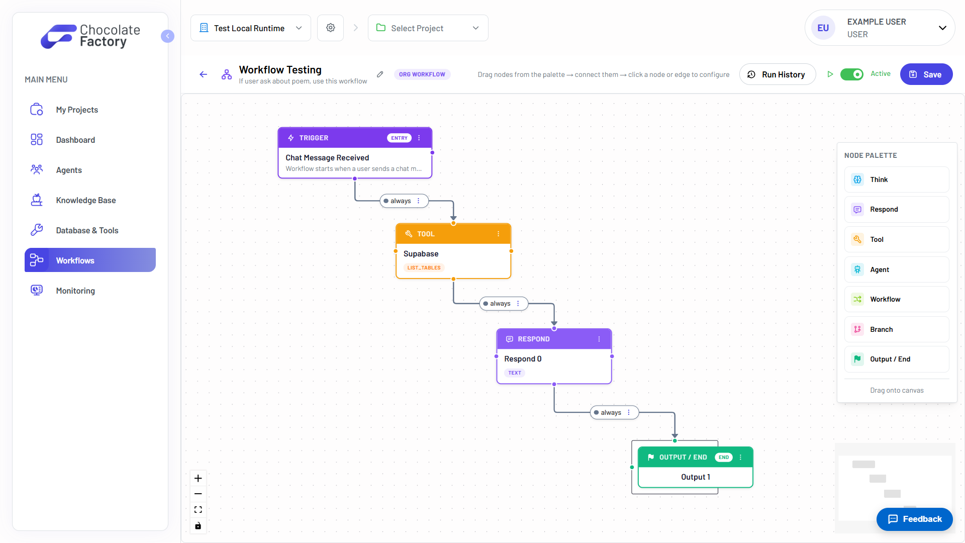 Workflow builder example